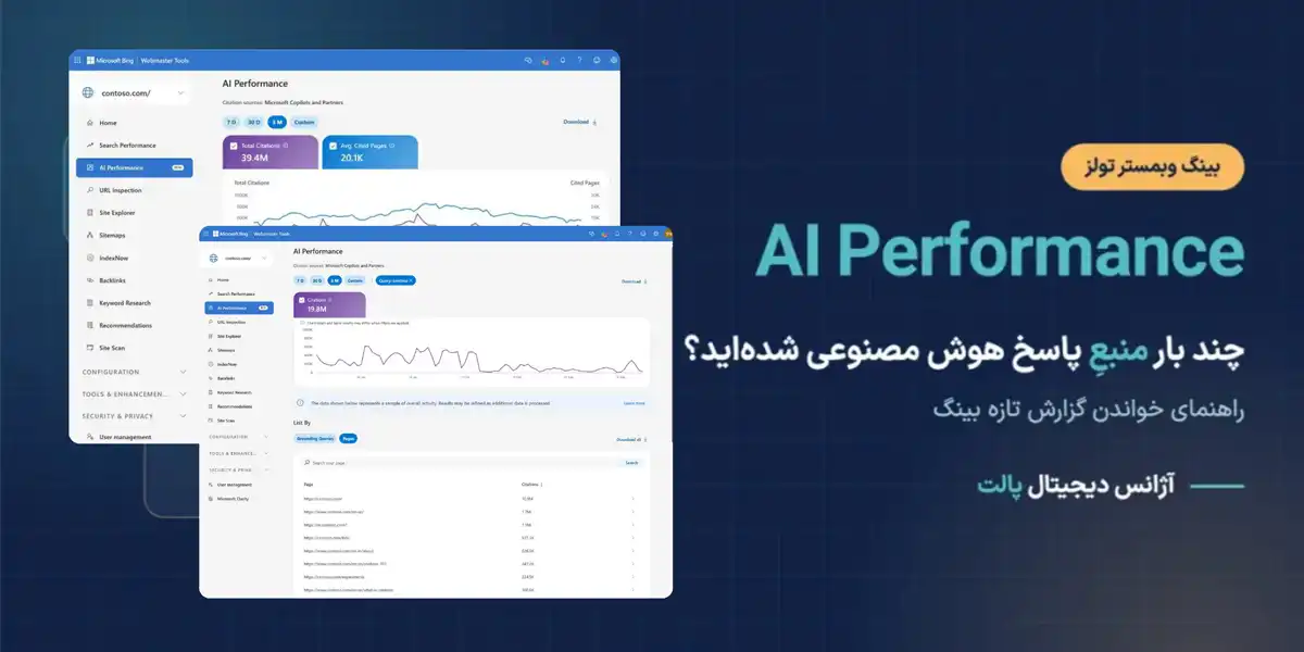 گزارش AI Performance در بینگ وبمستر تولز